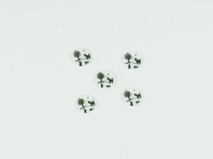 Deer, rabbit and tree river shell 12mm buttons