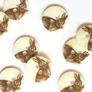 Brown rabbit river shell buttons 18 mm