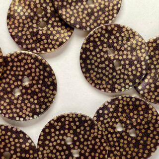 Aubergine Shell with Gold Dots Buttons 22mm
