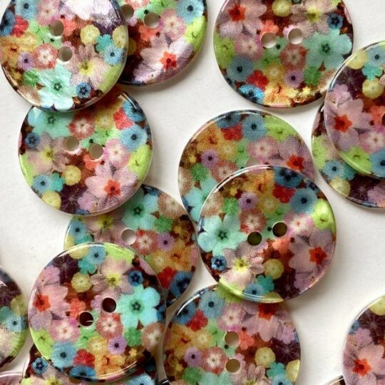 Multi coloured Floral Shell Buttons