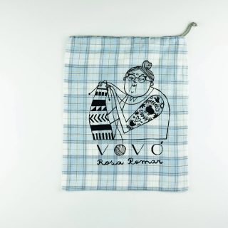 Vovó pale blue check