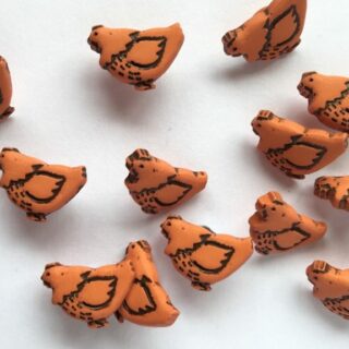 Brown Chicken Buttons 15mm